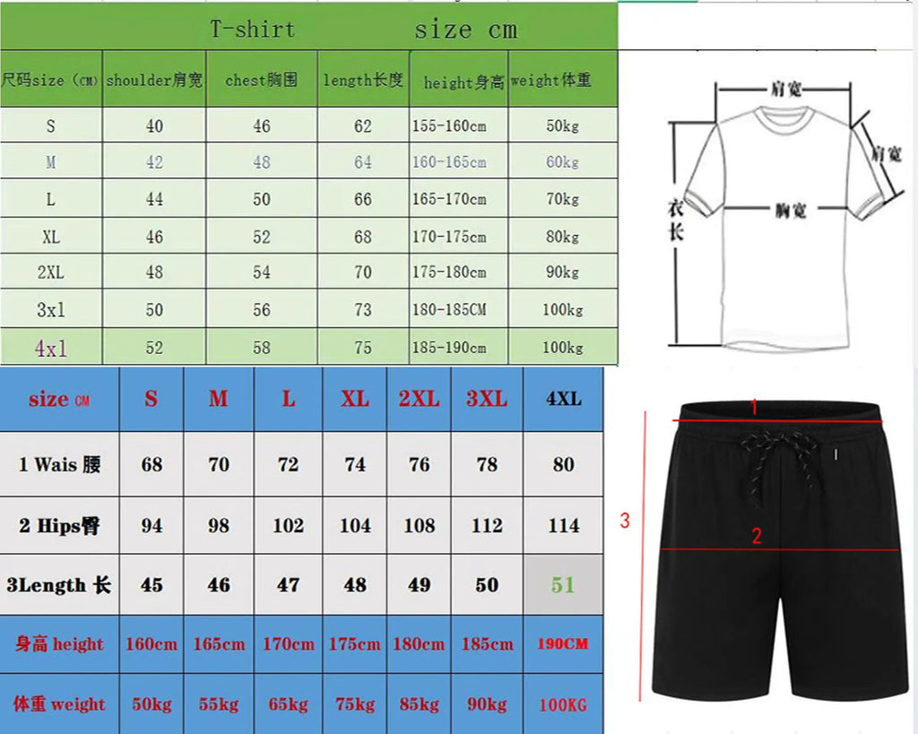Men's Trend Print Breathable 2-Piece Set, Summer Short Sleeve T-Shirt & Shorts Casual Sports Suit