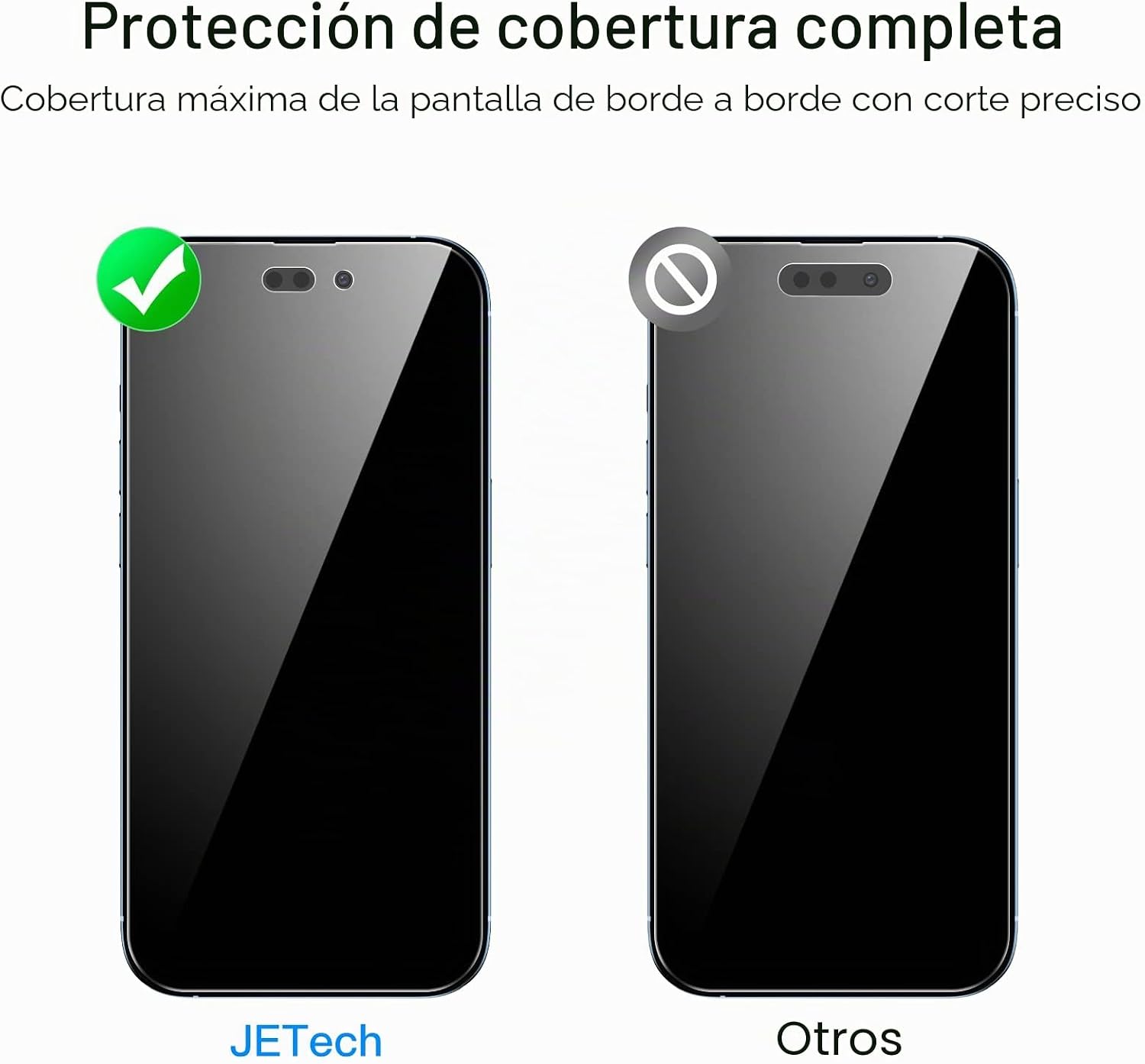 JETech Protector Pantalla Privacidad para iPhone 17 Pro Max, 2 Unidades | Protección Antiespía, Cristal Vidrio Templado, Marco de Instalación Fácil, Anti-Arañazos