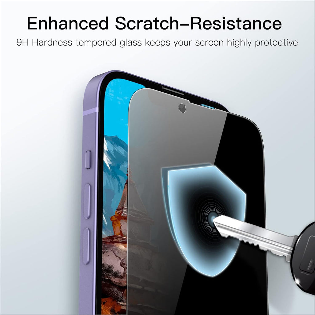 JETech Protector Pantalla Privacidad para iPhone 17 Pro Max, 2 Unidades | Protección Antiespía, Cristal Vidrio Templado, Marco de Instalación Fácil, Anti-Arañazos