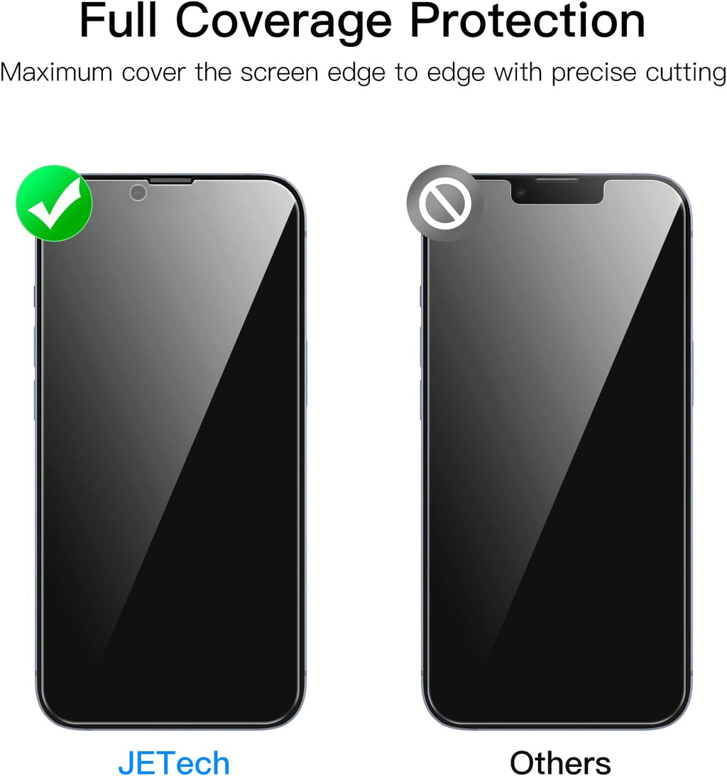 JETech Protector Pantalla Privacidad para iPhone 17 Pro Max, 2 Unidades | Protección Antiespía, Cristal Vidrio Templado, Marco de Instalación Fácil, Anti-Arañazos