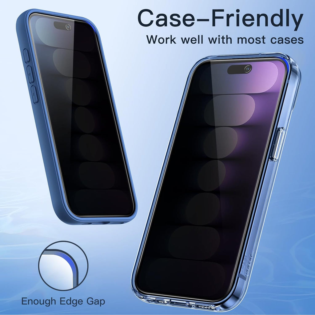 JETech Protector Pantalla Privacidad para iPhone 17 Pro Max, 2 Unidades | Protección Antiespía, Cristal Vidrio Templado, Marco de Instalación Fácil, Anti-Arañazos