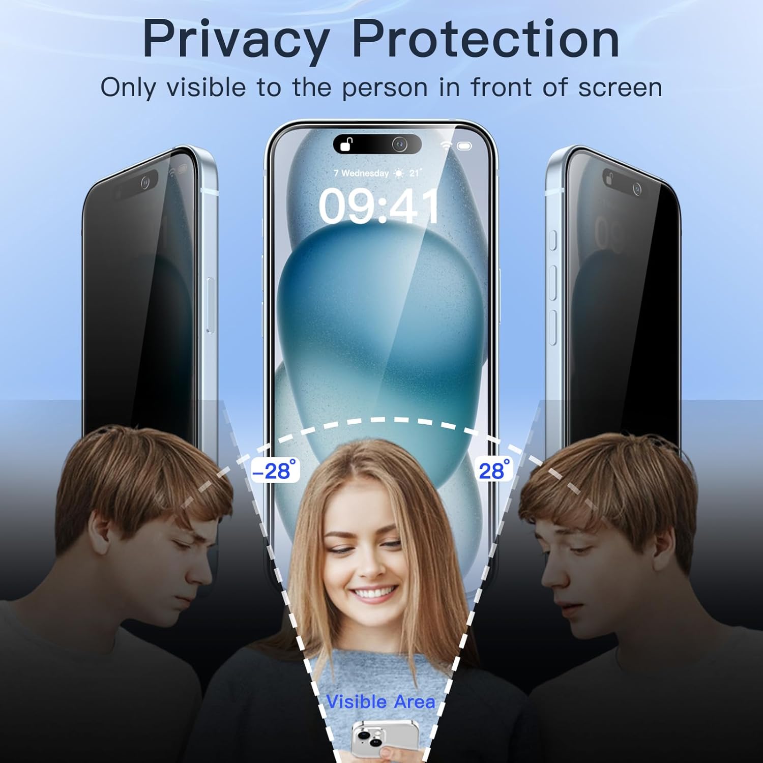 JETech Protector Pantalla Privacidad para iPhone 17 Pro Max, 2 Unidades | Protección Antiespía, Cristal Vidrio Templado, Marco de Instalación Fácil, Anti-Arañazos