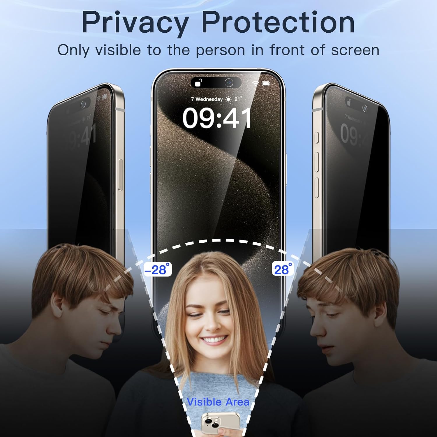 JETech Protector Pantalla Privacidad para iPhone 17 Pro Max, 2 Unidades | Protección Antiespía, Cristal Vidrio Templado, Marco de Instalación Fácil, Anti-Arañazos