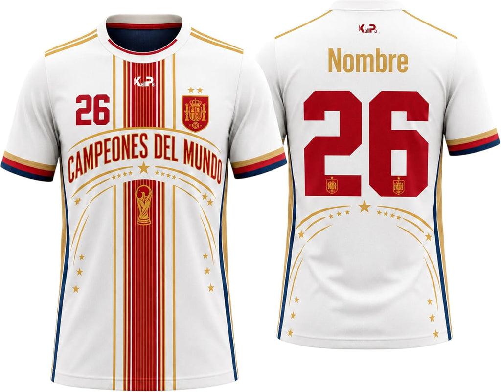 KALLPA Camiseta Mundial España de fútbol Personalizada. | Poliéster