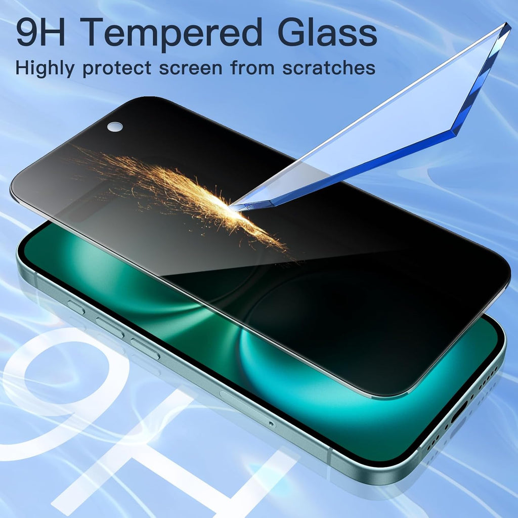 JETech Protector Pantalla Privacidad para iPhone 17 Pro Max, 2 Unidades | Protección Antiespía, Cristal Vidrio Templado, Marco de Instalación Fácil, Anti-Arañazos