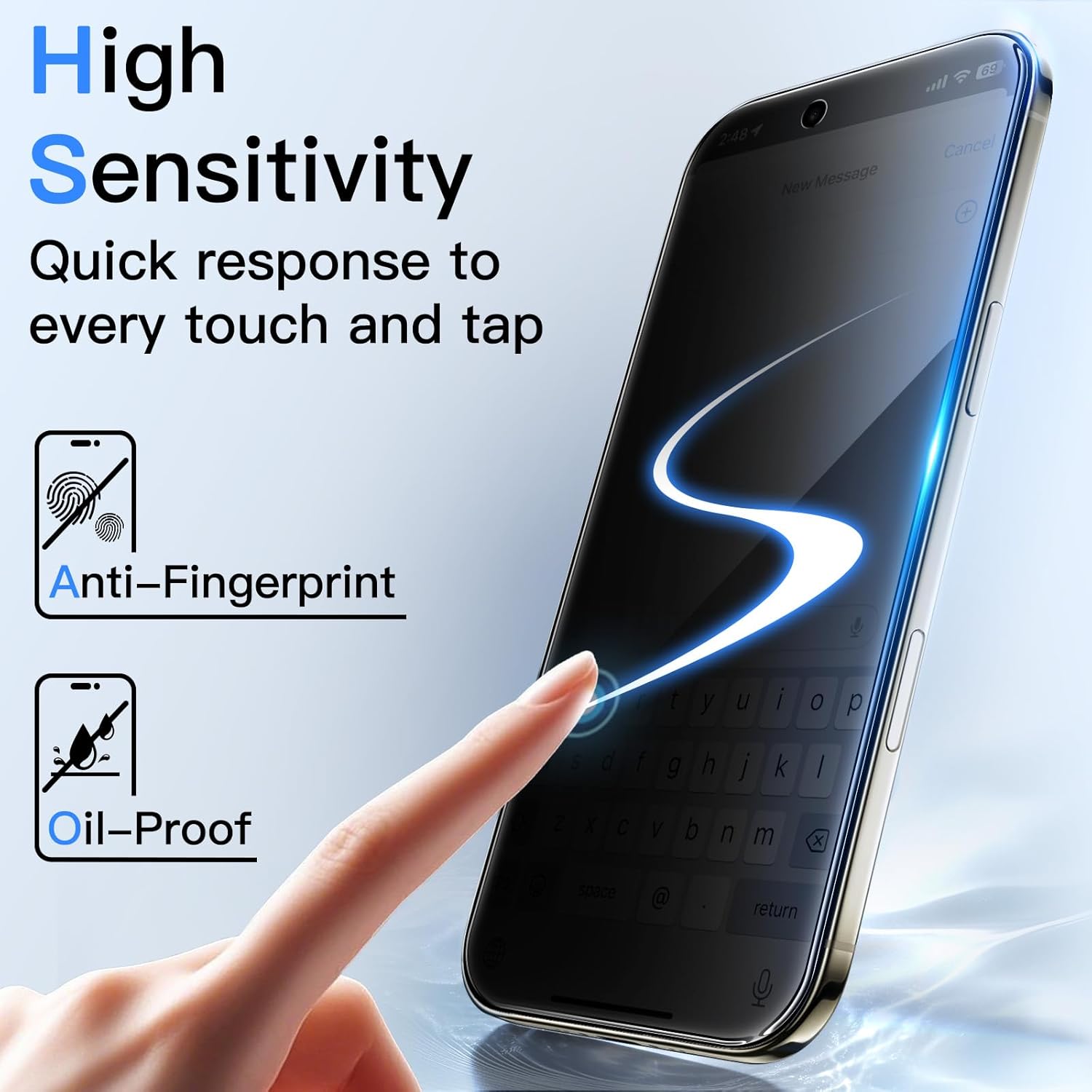 JETech Protector Pantalla Privacidad para iPhone 17 Pro Max, 2 Unidades | Protección Antiespía, Cristal Vidrio Templado, Marco de Instalación Fácil, Anti-Arañazos