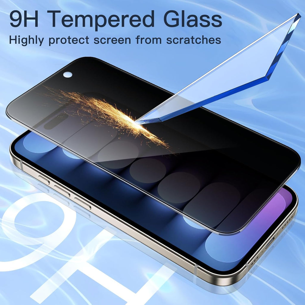 JETech Protector Pantalla Privacidad para iPhone 17 Pro Max, 2 Unidades | Protección Antiespía, Cristal Vidrio Templado, Marco de Instalación Fácil, Anti-Arañazos