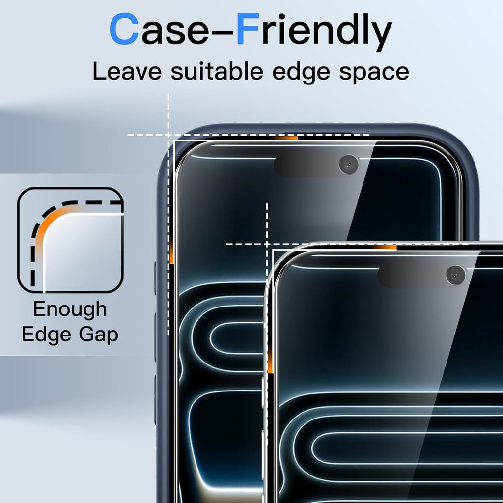 JETech Protector Pantalla Privacidad para iPhone 17 Pro Max, 2 Unidades | Protección Antiespía, Cristal Vidrio Templado, Marco de Instalación Fácil, Anti-Arañazos