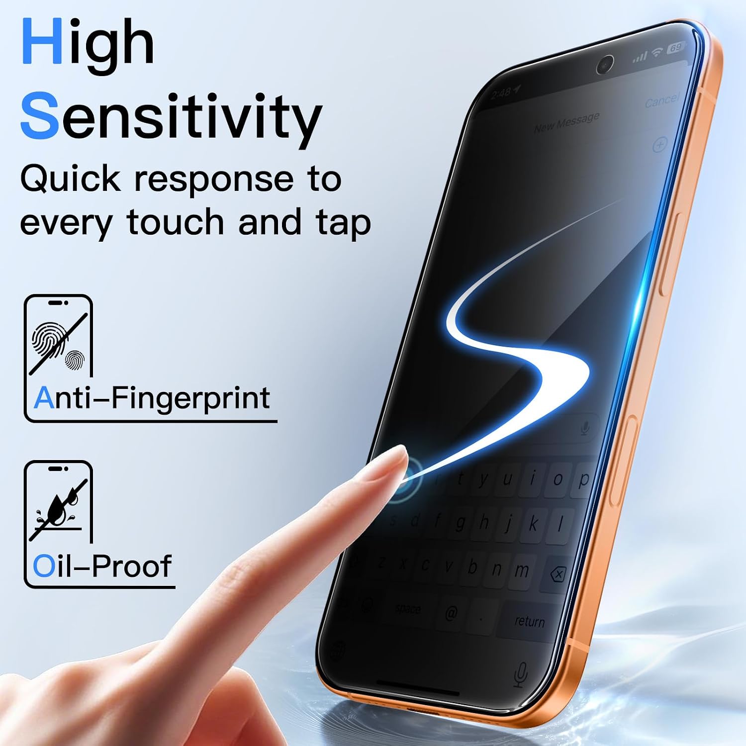 JETech Protector Pantalla Privacidad para iPhone 17 Pro Max, 2 Unidades | Protección Antiespía, Cristal Vidrio Templado, Marco de Instalación Fácil, Anti-Arañazos