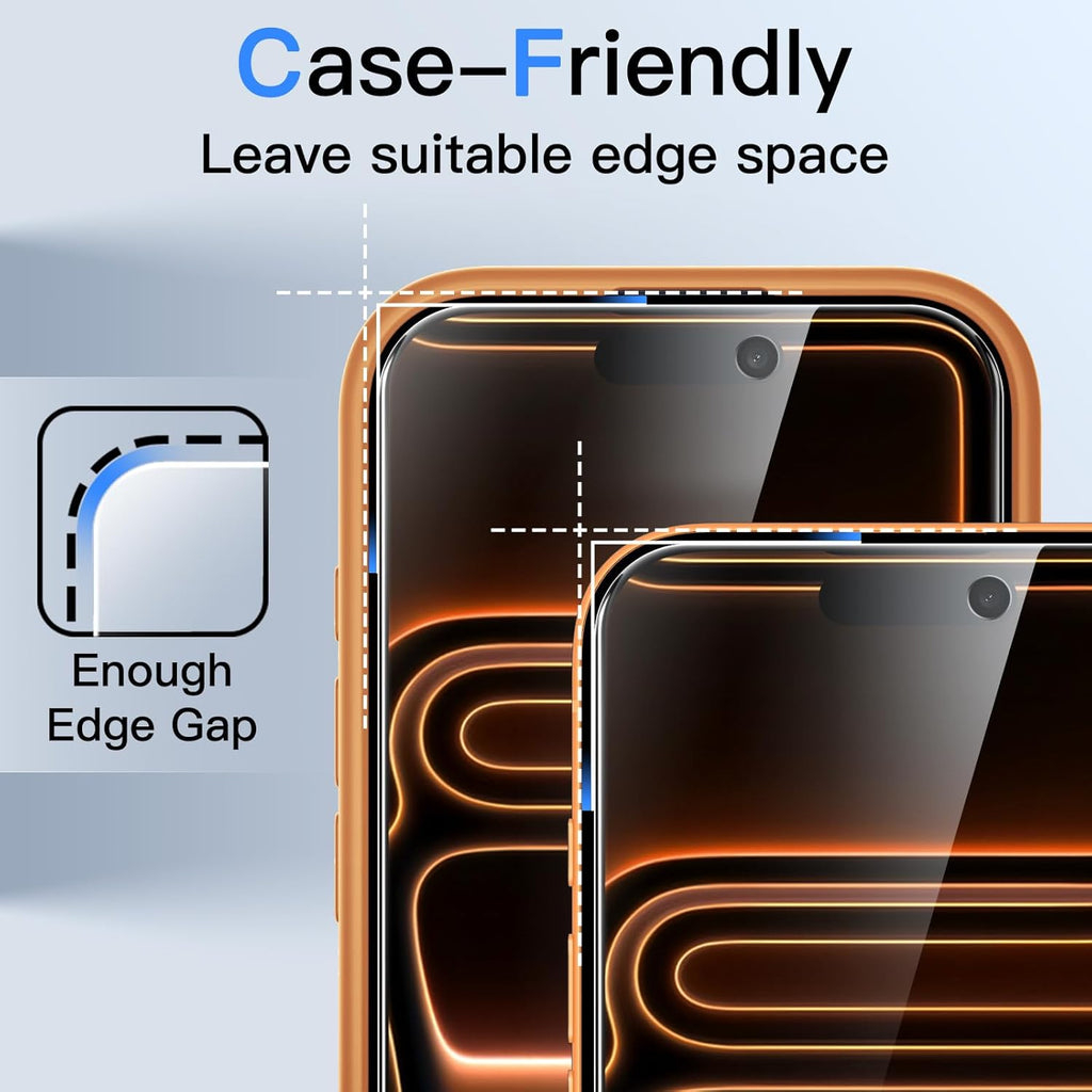 JETech Protector Pantalla Privacidad para iPhone 17 Pro Max, 2 Unidades | Protección Antiespía, Cristal Vidrio Templado, Marco de Instalación Fácil, Anti-Arañazos