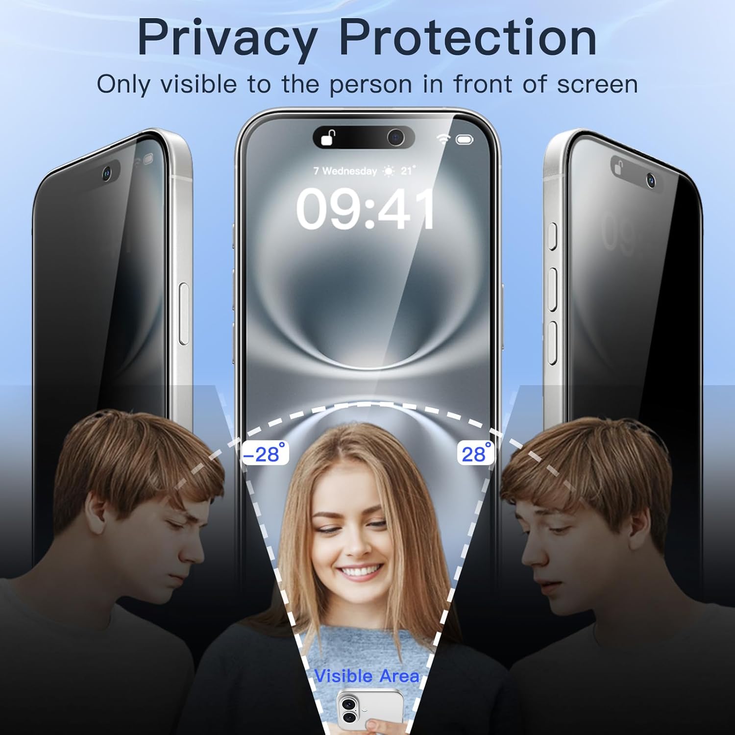 JETech Protector Pantalla Privacidad para iPhone 17 Pro Max, 2 Unidades | Protección Antiespía, Cristal Vidrio Templado, Marco de Instalación Fácil, Anti-Arañazos