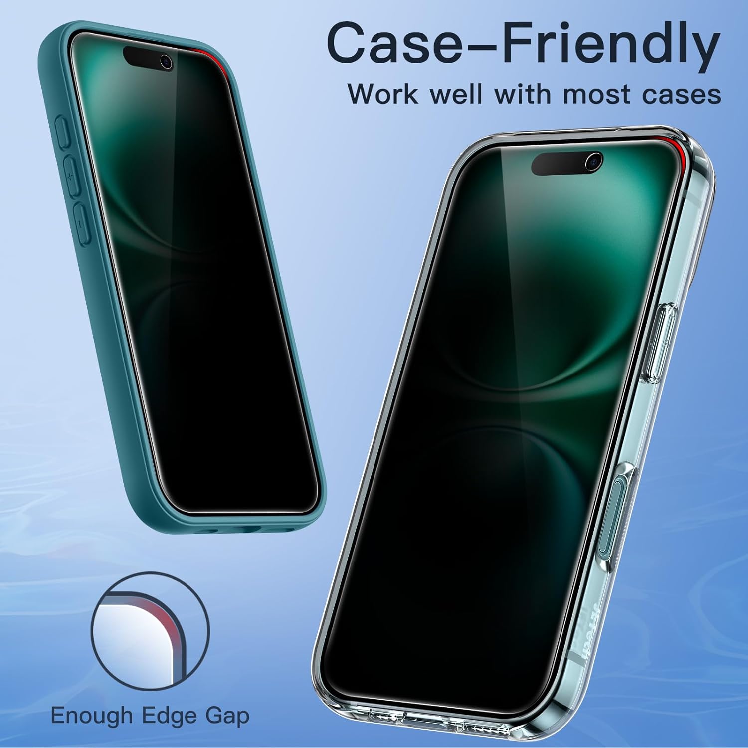 JETech Protector Pantalla Privacidad para iPhone 17 Pro Max, 2 Unidades | Protección Antiespía, Cristal Vidrio Templado, Marco de Instalación Fácil, Anti-Arañazos