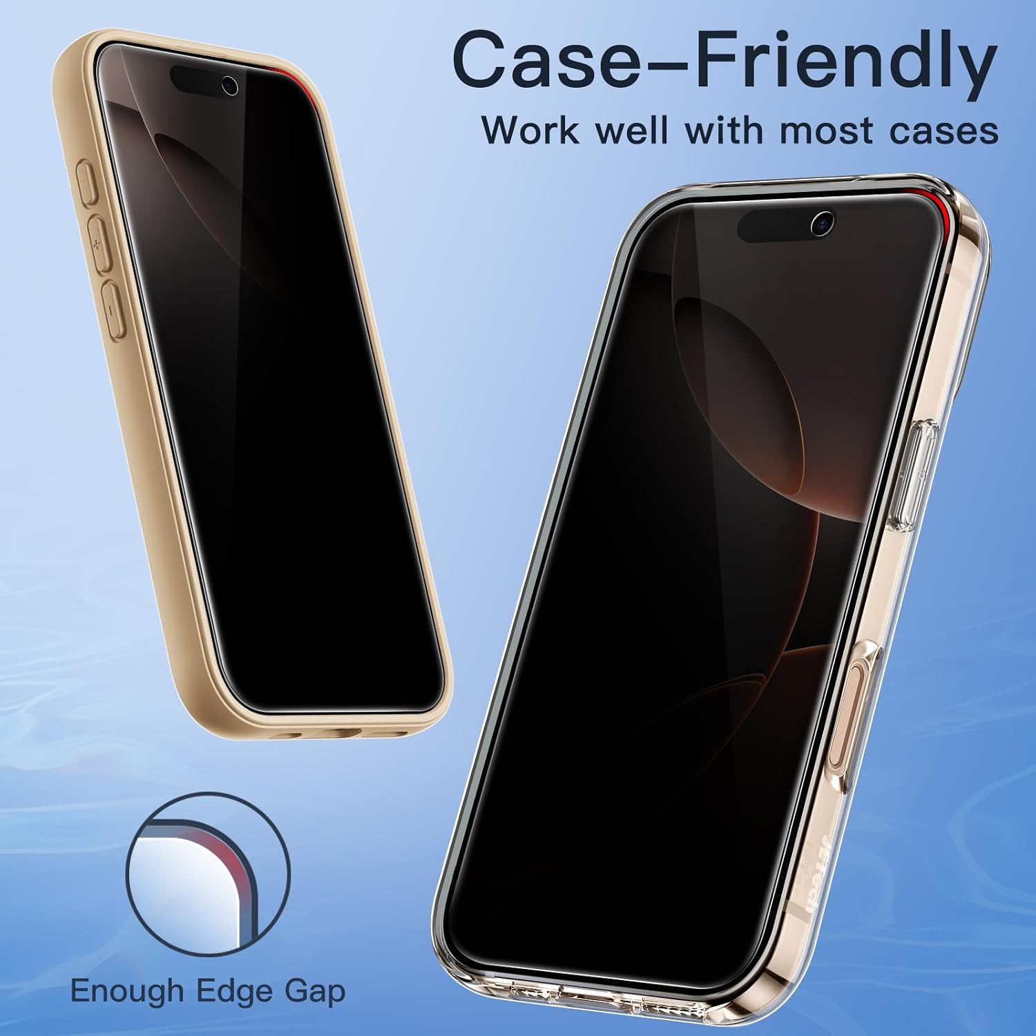 JETech Protector Pantalla Privacidad para iPhone 17 Pro Max, 2 Unidades | Protección Antiespía, Cristal Vidrio Templado, Marco de Instalación Fácil, Anti-Arañazos