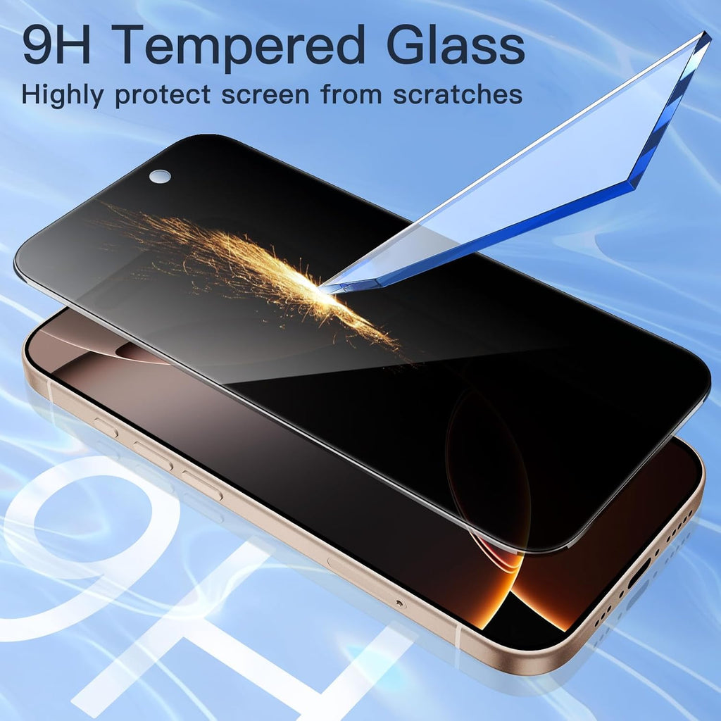 JETech Protector Pantalla Privacidad para iPhone 17 Pro Max, 2 Unidades | Protección Antiespía, Cristal Vidrio Templado, Marco de Instalación Fácil, Anti-Arañazos