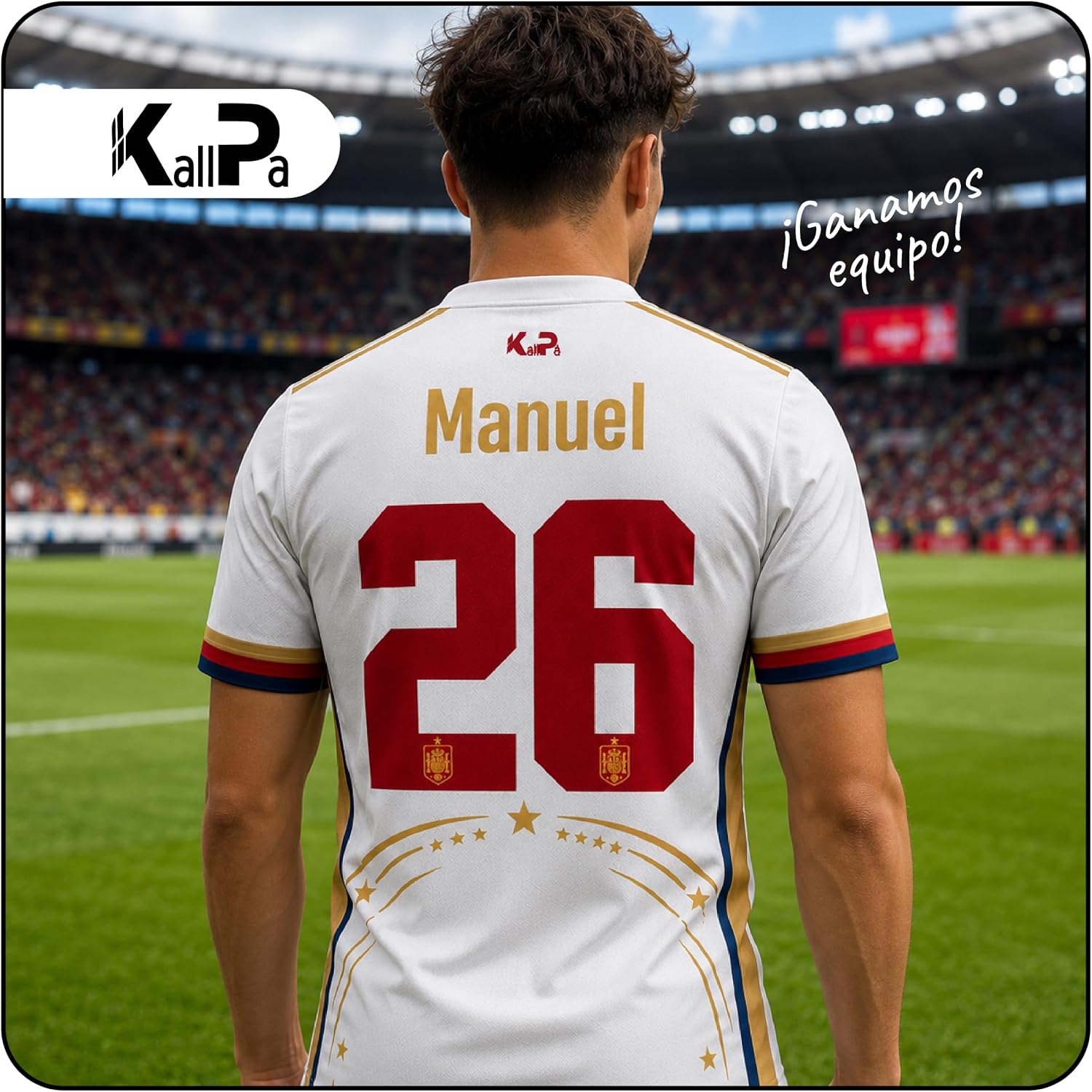 KALLPA Camiseta Mundial España de fútbol Personalizada. | Poliéster
