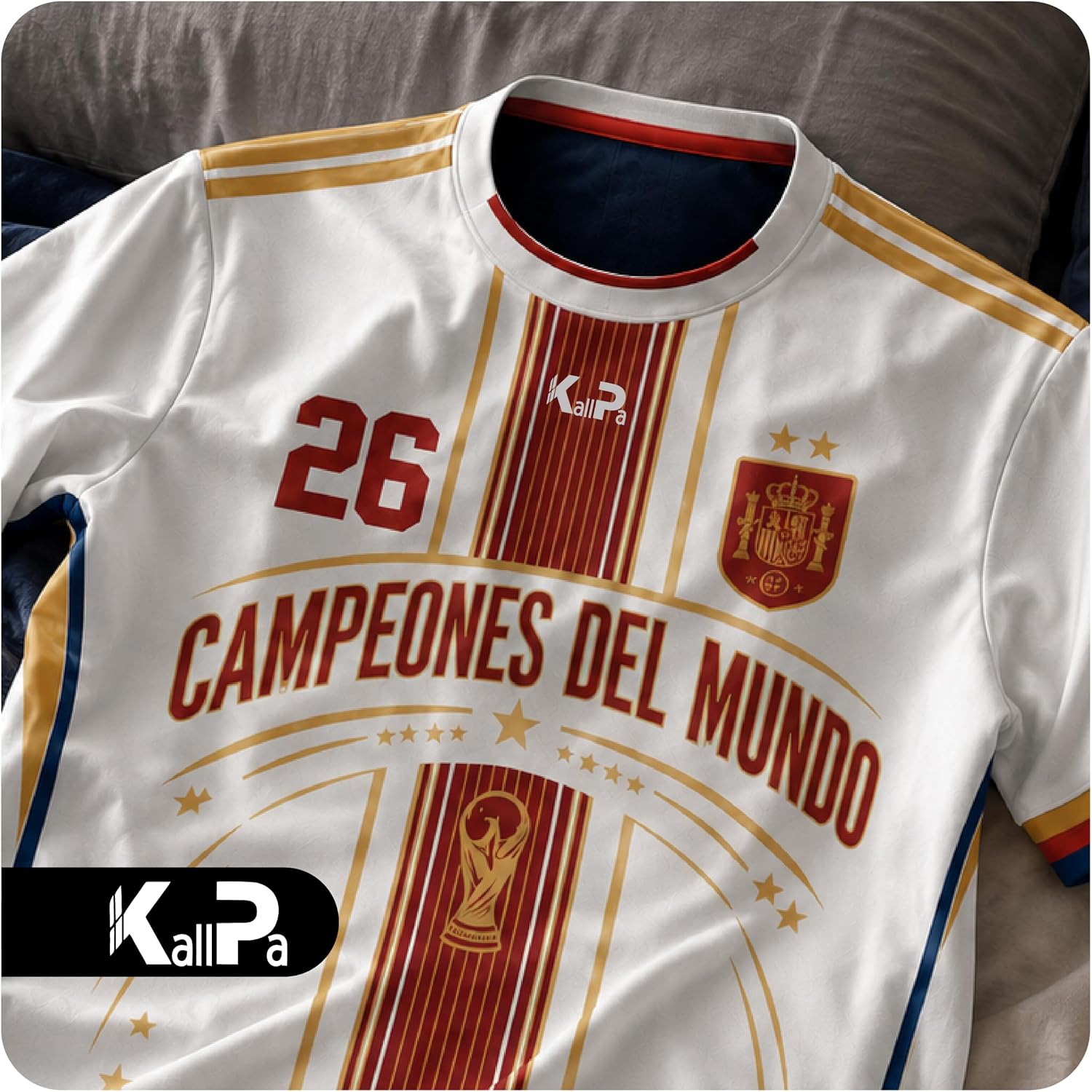 KALLPA Camiseta Mundial España de fútbol Personalizada. | Poliéster