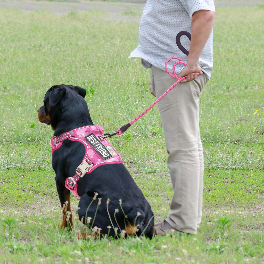 Haapaw Arnés táctico resistente para perros grandes, arnés ajustable para mascotas, reflectante, de fácil control, arnés para perros de trabajo, grande, marrón