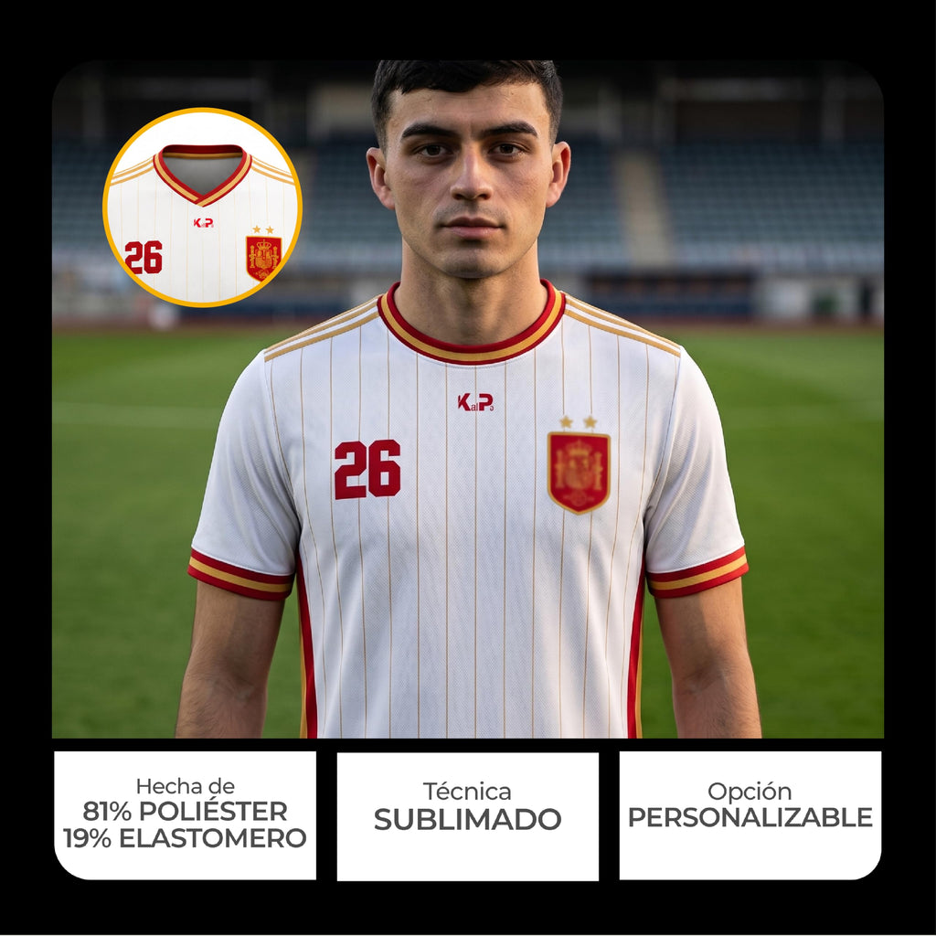 KALLPA Camiseta Mundial España de fútbol Personalizada. | Poliéster