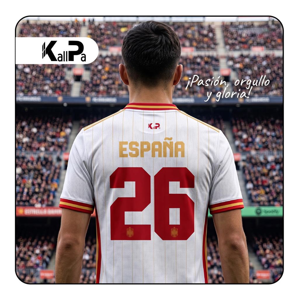 KALLPA Camiseta Mundial España de fútbol Personalizada. | Poliéster