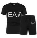 Men's Trend Print Breathable 2-Piece Set, Summer Short Sleeve T-Shirt & Shorts Casual Sports Suit