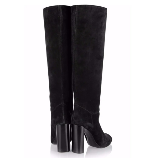 Black Suede Chunky Heel Boots – Elevate Comfort with Every Step